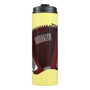 Darstellung des Cartoon in Accordion Thermosbecher