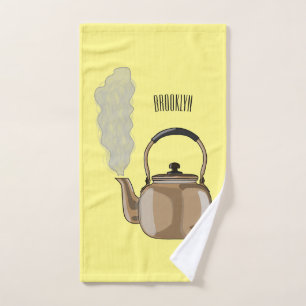 Darstellung des Cartoon in Stovetop oder hob kette Badhandtuch Set