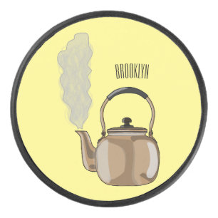 Darstellung des Cartoon in Stovetop oder hob kette Eishockey Puck