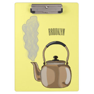 Darstellung des Cartoon in Stovetop oder hob kette Klemmbrett