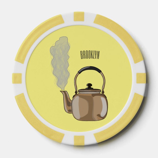 Darstellung des Cartoon in Stovetop oder hob kette Pokerchips (Vorderseite)