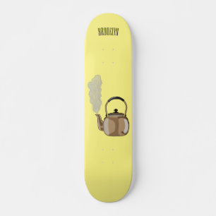 Darstellung des Cartoon in Stovetop oder hob kette Skateboard