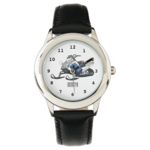 Darstellung des Cartoon Snowmobile Armbanduhr