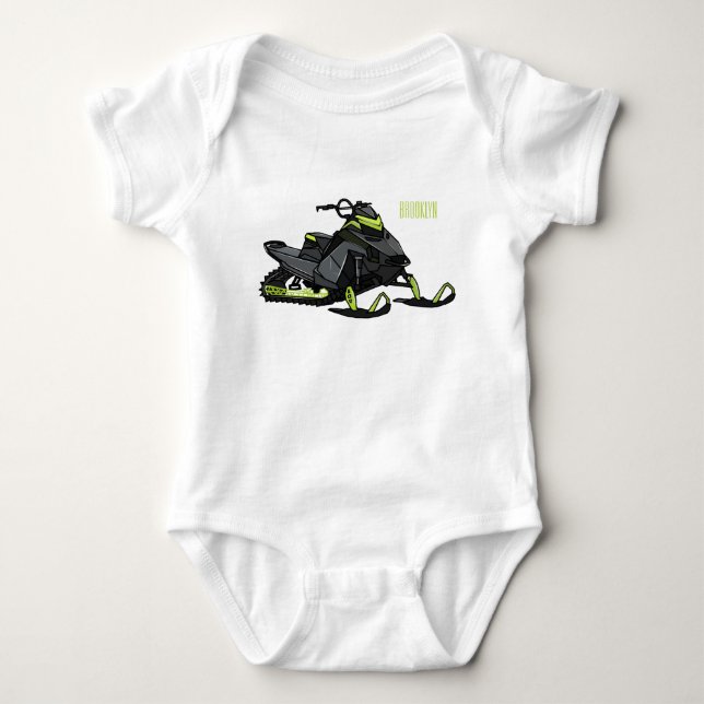 Darstellung des Cartoon Snowmobile Baby Strampler (Vorderseite)