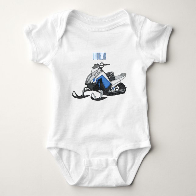 Darstellung des Cartoon Snowmobile Baby Strampler (Vorderseite)