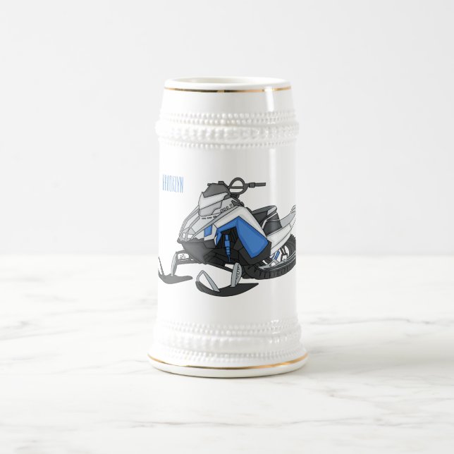 Darstellung des Cartoon Snowmobile Bierglas (Mittel)