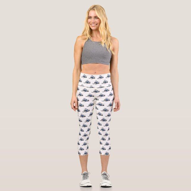 Darstellung des Cartoon Snowmobile Capri Leggings (Vorderseite)