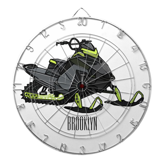 Darstellung des Cartoon Snowmobile Dartscheibe (vorne)