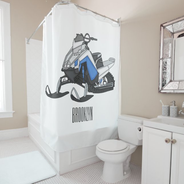 Darstellung des Cartoon Snowmobile Duschvorhang (Beispiel)