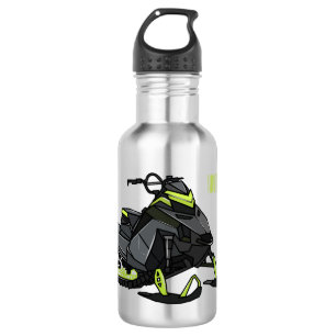 Darstellung des Cartoon Snowmobile Edelstahlflasche