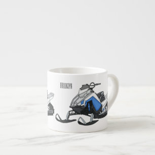 Darstellung des Cartoon Snowmobile Espressotasse