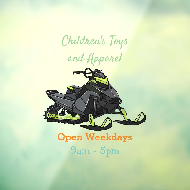 Darstellung des Cartoon Snowmobile Fensteraufkleber (Blatt 3)