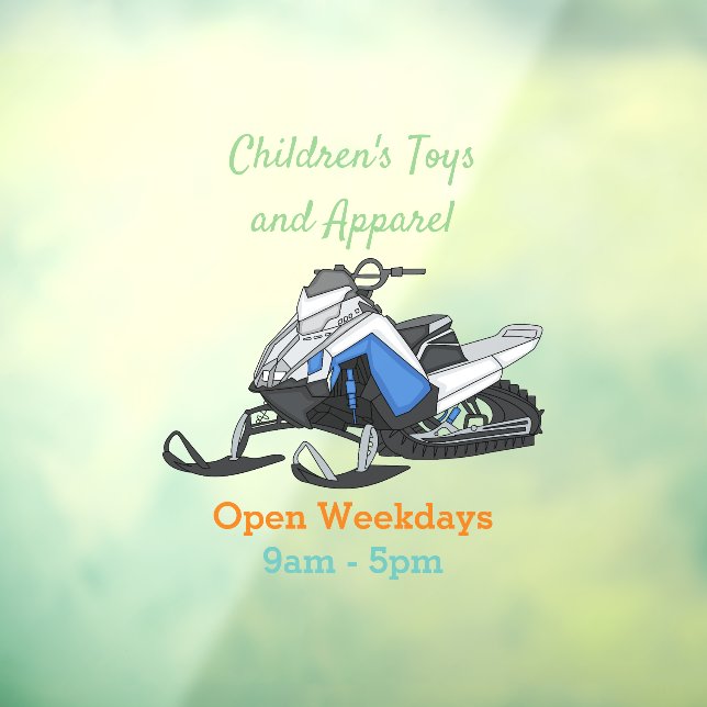 Darstellung des Cartoon Snowmobile Fensteraufkleber (Blatt 3)