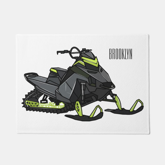 Darstellung des Cartoon Snowmobile Fußmatte (Vorderseite)