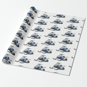 Darstellung des Cartoon Snowmobile Geschenkpapier