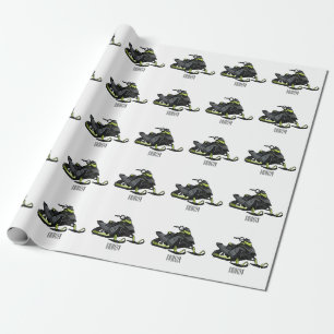Darstellung des Cartoon Snowmobile Geschenkpapier