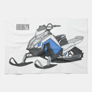 Darstellung des Cartoon Snowmobile Geschirrtuch