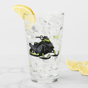 Darstellung des Cartoon Snowmobile Glas
