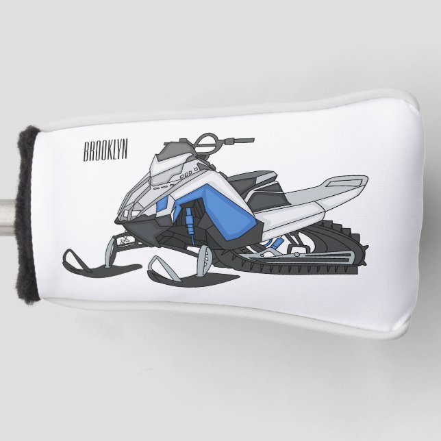 Darstellung des Cartoon Snowmobile Golf Headcover (Vorderseite)