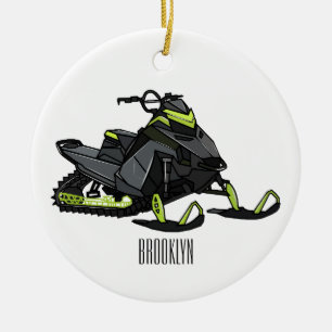 Darstellung des Cartoon Snowmobile Keramik Ornament