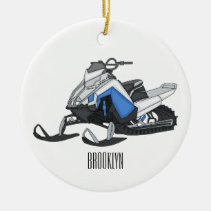 Darstellung des Cartoon Snowmobile Keramik Ornament