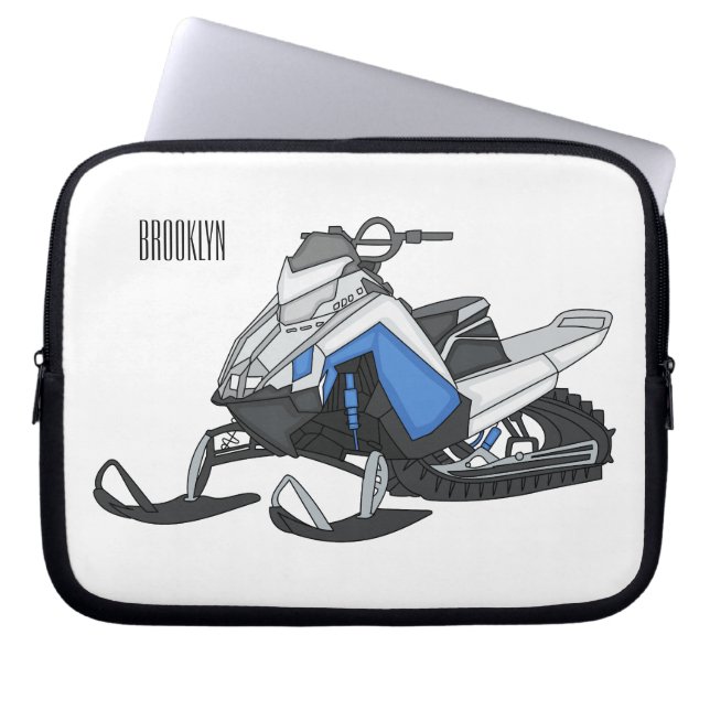 Darstellung des Cartoon Snowmobile Laptopschutzhülle (Vorderseite)