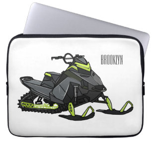Darstellung des Cartoon Snowmobile Laptopschutzhülle