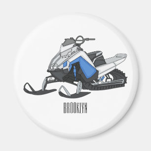 Darstellung des Cartoon Snowmobile Magnet