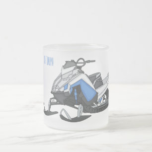 Darstellung des Cartoon Snowmobile Mattglastasse