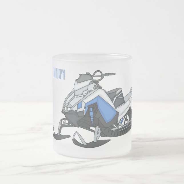 Darstellung des Cartoon Snowmobile Mattglastasse (Mittel)