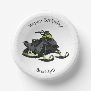 Darstellung des Cartoon Snowmobile Pappteller