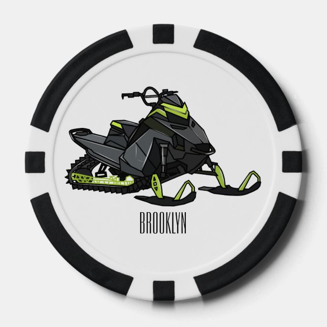 Darstellung des Cartoon Snowmobile Pokerchips (Vorderseite)