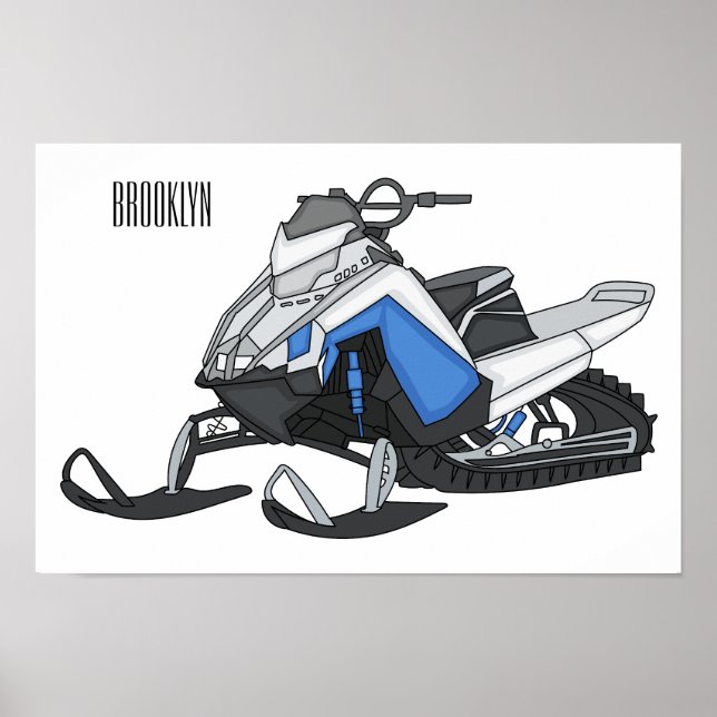 Darstellung des Cartoon Snowmobile Poster (Vorne)
