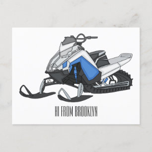 Darstellung des Cartoon Snowmobile Postkarte