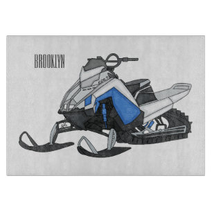Darstellung des Cartoon Snowmobile Schneidebrett