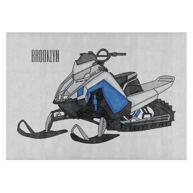 Darstellung des Cartoon Snowmobile Schneidebrett (Vorderseite)