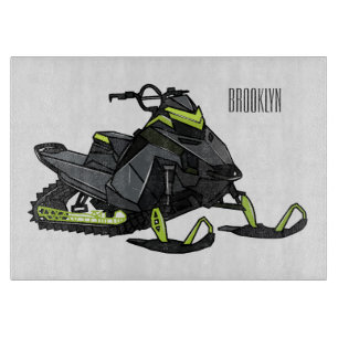 Darstellung des Cartoon Snowmobile Schneidebrett