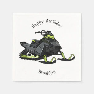 Darstellung des Cartoon Snowmobile Serviette