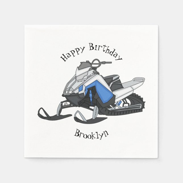 Darstellung des Cartoon Snowmobile Serviette (Vorderseite)