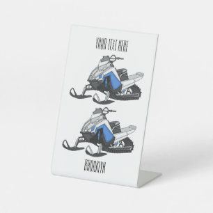 Darstellung des Cartoon Snowmobile Sockelschild