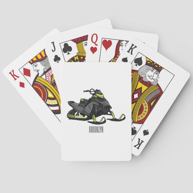 Darstellung des Cartoon Snowmobile Spielkarten (Rückseite)