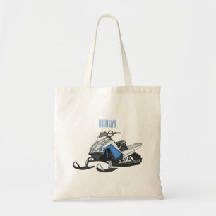 Darstellung des Cartoon Snowmobile Tragetasche
