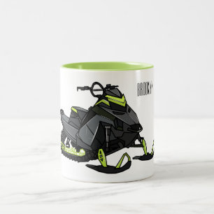 Darstellung des Cartoon Snowmobile Zweifarbige Tasse