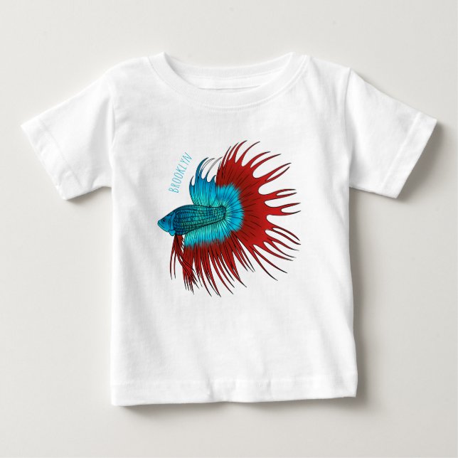 Darstellung des Cartoon von Bettfischen Baby T-shirt (Vorderseite)