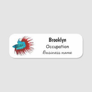 Darstellung des Cartoon von Bettfischen Namensschild