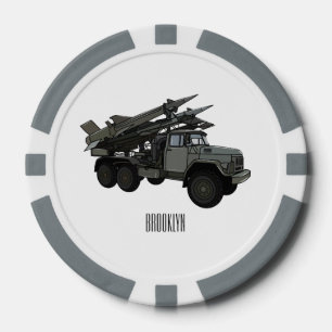 Darstellung des Cartoon von Flugkörpern Pokerchips