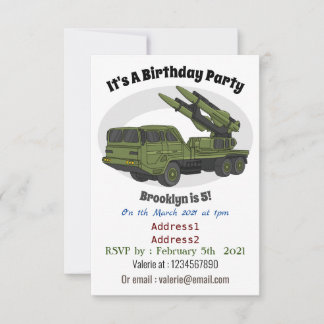 Darstellung des Cartoon von Militärraketen Einladung