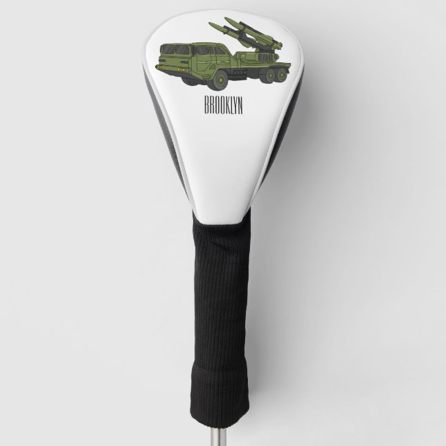 Darstellung des Cartoon von Militärraketen Golf Headcover (Vorderseite)