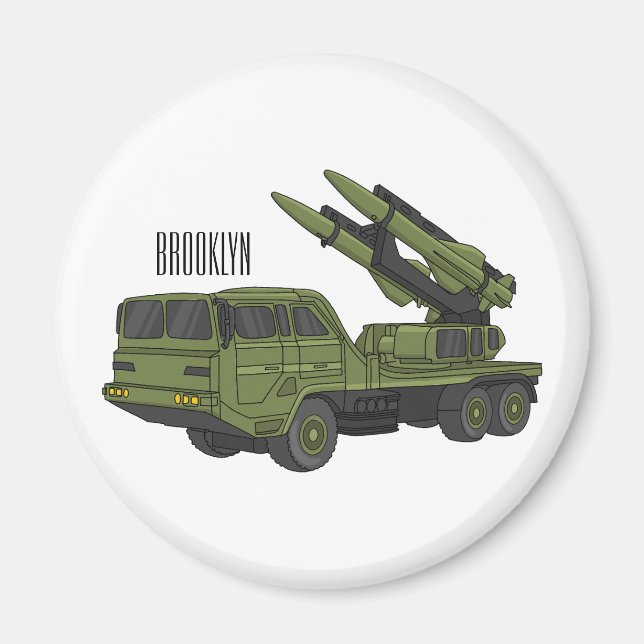Darstellung des Cartoon von Militärraketen Magnet (Vorne)