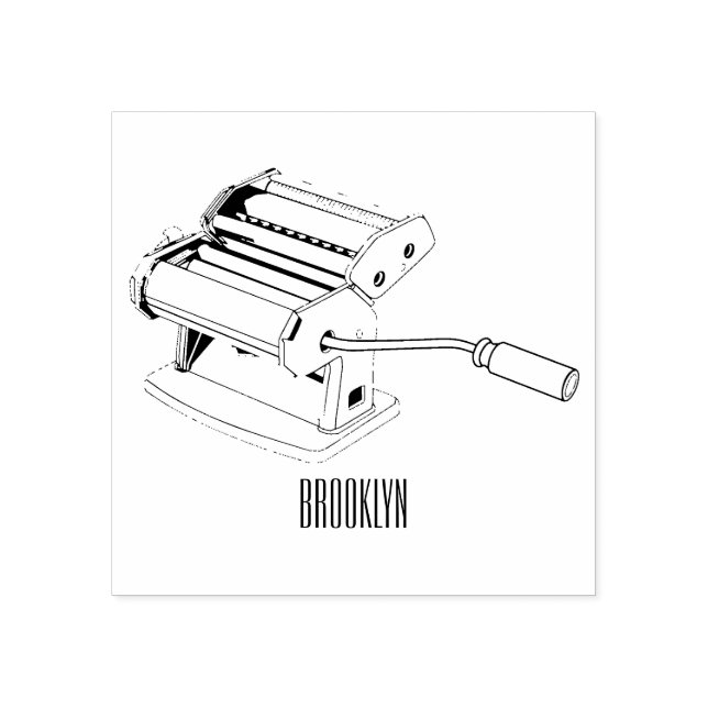 Darstellung des Cartoon von Pasta Maker Gummistempel (Prägung)